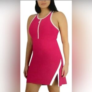 Sage Pink and White Athletic Sheath Mini Dress